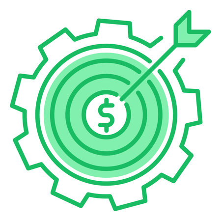 Target with dollar flat icon. Target with dollar vector illustration isolated on white. Target with dollar gradient style design, designed for web and app. Eps 10.のイラスト素材
