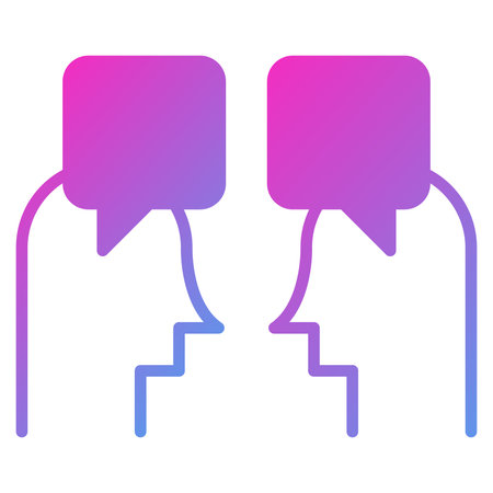 Speech bubble flat icon. Chat vector illustration isolated on white. Conversation gradient style design, designed for web and app. Eps 10.のイラスト素材