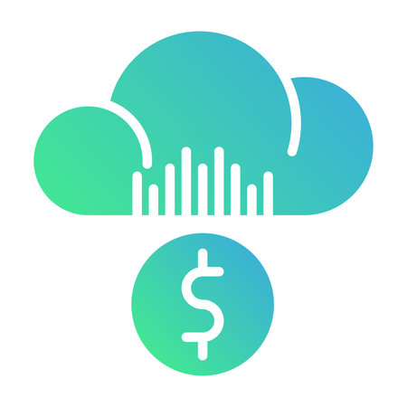 Cloud and dollar flat icon. Vector illustration, modern gradient design.のイラスト素材