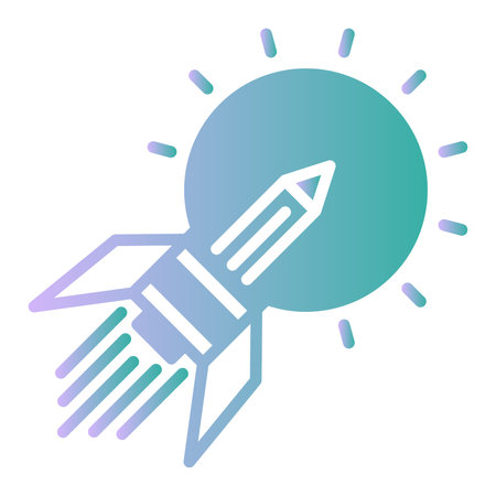 Rocket flat icon. Spaceship gradient style design, designed for web and app. Eps 10のイラスト素材