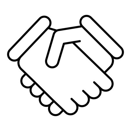 handshake business partnership isolated icon vector illustration design  black and whiteのイラスト素材