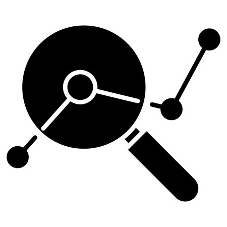 Magnifying Glass Icon. Flat black symbol. Pictogram is isolated on a white background. Designed for web and software interfaces.のイラスト素材