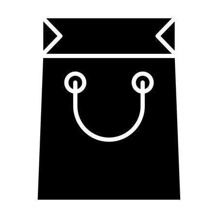 Shopping bag solid icon. Bag vector illustration isolated on white. Package glyph style design, designed for web and app. Eps 10のイラスト素材