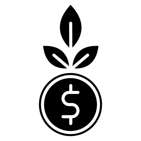 Money Plant vector icon. Flat black symbol. Pictogram is isolated on a white background. Designed for web and software interfaces.のイラスト素材