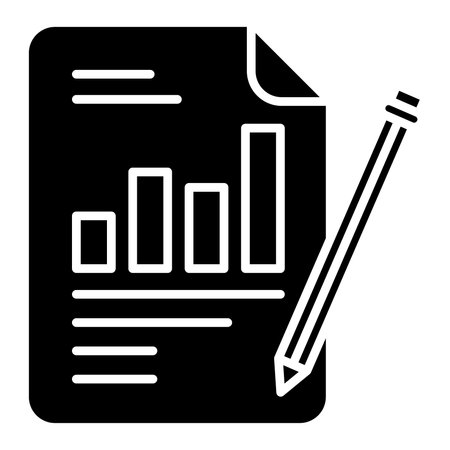 Report document and pencil icon. Simple illustration of report document and pencil vector icon for web design isolated on white backgroundのイラスト素材