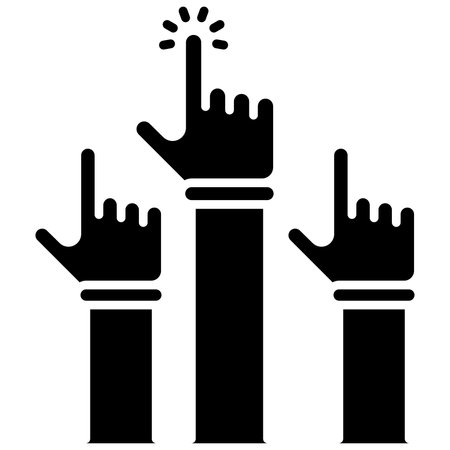 Hands pointing up icon, vector illustration. Flat design style.のイラスト素材