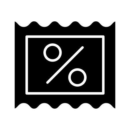 Discount coupon black icon, concept illustration, vector flat symbol, glyph sign.のイラスト素材