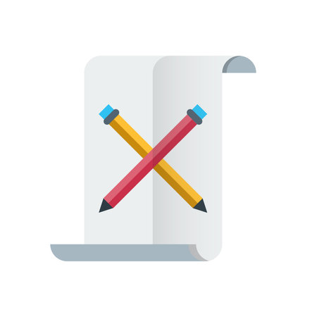 Pencil icon in flat color style. Notebook vector illustration on white isolated background. Notebook business concept.のイラスト素材