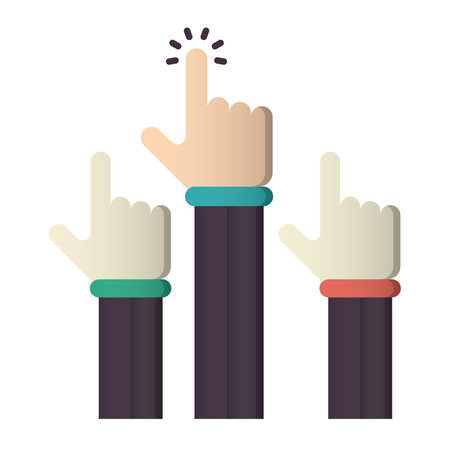 hands up design, vector illustration eps10 graphic on white backgroundのイラスト素材