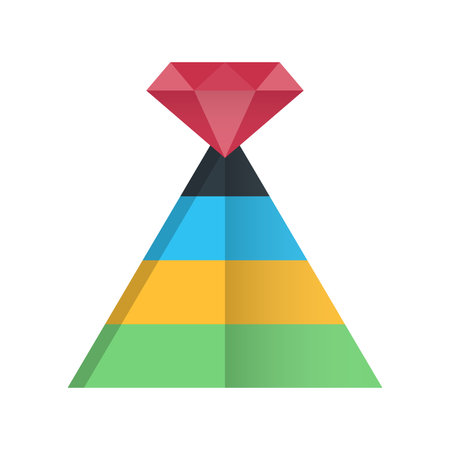 Colorful diamond icon in flat style. Gem vector illustration on white isolated background. Gem business concept.のイラスト素材