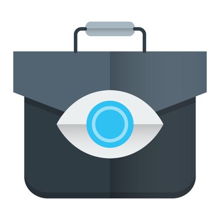Briefcase and eye icon. Flat illustration of briefcase and eye icon for web designのイラスト素材