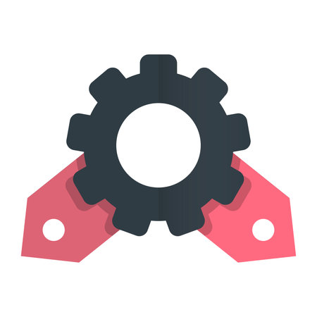Gear flat icon. Pictogram for web page, mobile app, promo. UI UX GUI design elementのイラスト素材