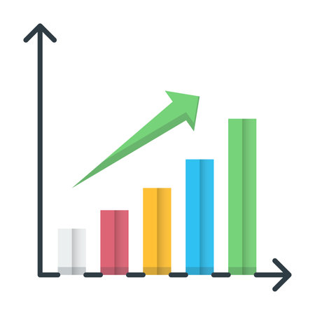 Business graph with arrow icon. Flat illustration of business graph with arrow icon for web designのイラスト素材