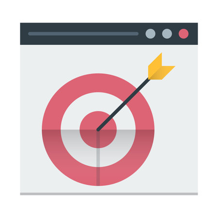 Website target icon. Flat illustration of website target icon for web designのイラスト素材