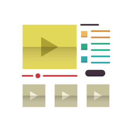 media player interface icons set vector illustration eps 10. flat designのイラスト素材