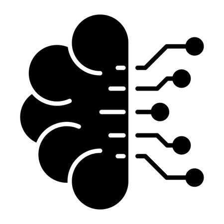 Artificial intelligence vector icon. Black and white artificial intelligence illustration.のイラスト素材