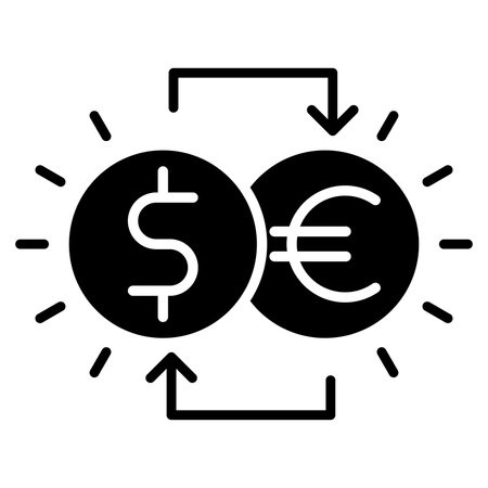 Currency exchange vector icon. A thin line sign. Isolated contour symbol illustrationのイラスト素材