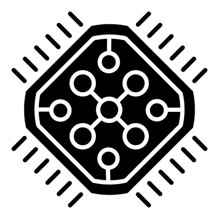 Microchip icon. Outline microchip vector icon for web design isolated on white background