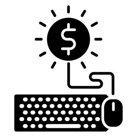 Keyboard with dollar sign and computer mouse, vector illustration, flat designのイラスト素材