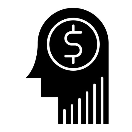 Human head with dollar icon. Simple illustration of human head with dollar vector icon for webのイラスト素材