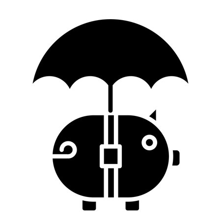 Piggy bank icon. Simple illustration of piggy bank vector icon for web design isolated on white backgroundのイラスト素材