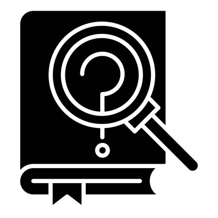 Book with magnifying glass icon. Simple illustration of book with magnifying glass vector icon for web design isolated on white backgroundのイラスト素材