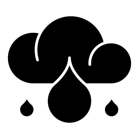Rain cloud solid icon. Rain vector illustration isolated on white. Rain glyph style design, designed for web and app. Eps 10のイラスト素材