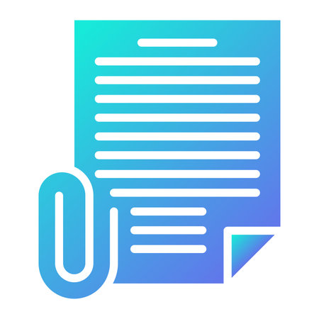 Document flat icon. Paper with clip gradient style design, designed for web and app. Eps 10のイラスト素材