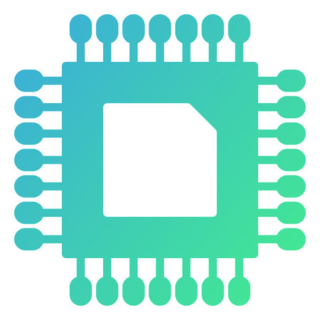 CPU flat icon. Chip gradient style design, designed for web and app. Eps 10