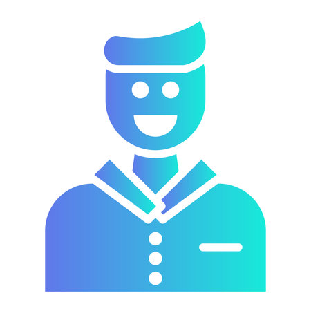 Smiling man flat icon. Person gradient style design, designed for web and app. Eps 10のイラスト素材
