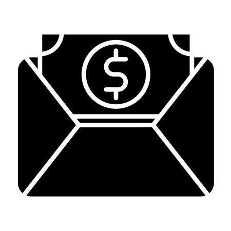 Envelope with money icon on white background. Vector illustration.のイラスト素材