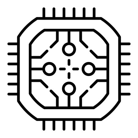 Circuit board icon. Outline circuit board vector icon for web design isolated on white backgroundのイラスト素材