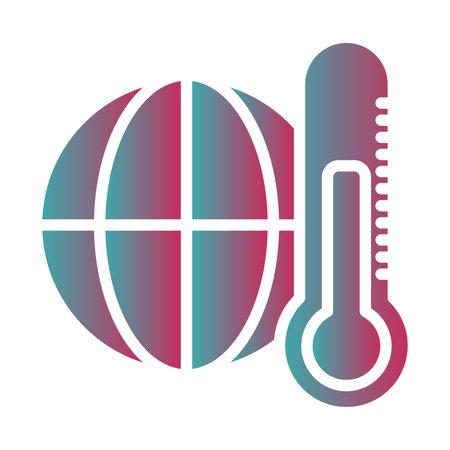 global planet with thermometer isolated icon vector illustration design  gradient styleのイラスト素材