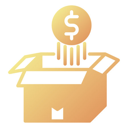Open box with dollar sign flat icon. Open box gradient style design, designed for web and app. Eps 10の写真素材