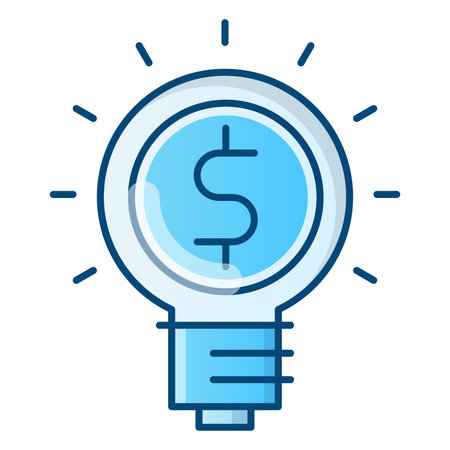 Light bulb with dollar sign. Idea concept. Vector flat illustration.のイラスト素材