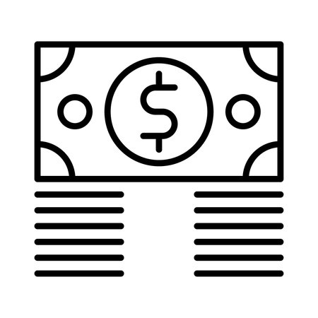 Dollars vector, Money related line design icon editable outlineのイラスト素材