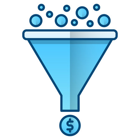 funnel with money symbol isolated icon vector illustration design  blue colorのイラスト素材