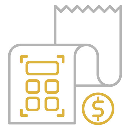 Calculator and receipt flat icon. Money vector graphics, a linear pattern on a white background, eps 10.の写真素材
