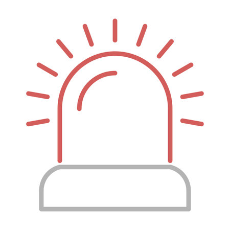 Emergency siren flat icon. Light blue icons in trendy flat style on a white background.のイラスト素材
