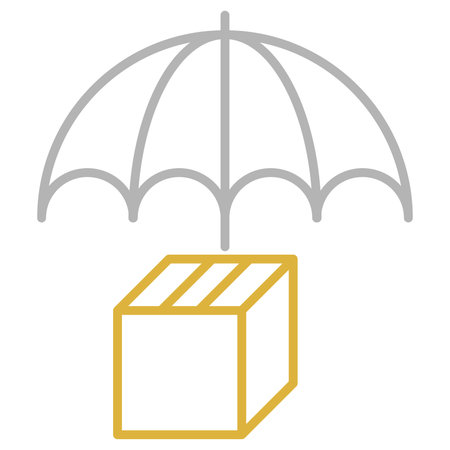 Umbrella and box icon on white background. Vector illustration.のイラスト素材