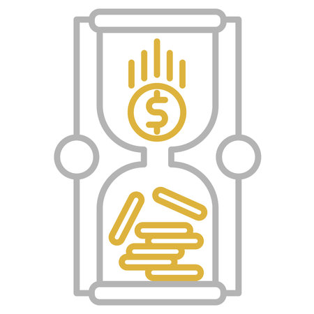 Time is money, hourglass with coins, business and financial conceptのイラスト素材