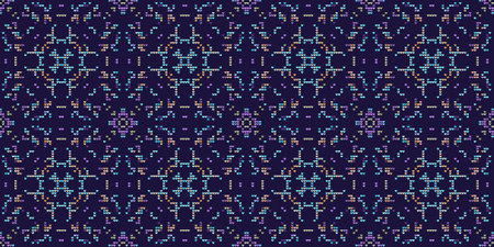 Vector cross stitch Boho background, Knitted ethnic pattern, Embroidery diagonal ethnic style,seamless pattern jacquard classic, Design for textile, fabric, cloth, wallpaper, sweaterのイラスト素材