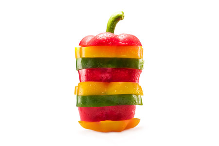 slices of bell pepperの写真素材