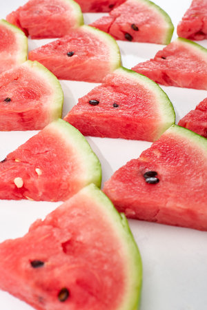 delicious juicy watermelon slices rows