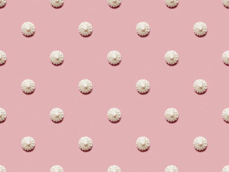 flat lay small white meringuesの写真素材