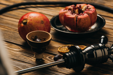 garnets dried oranges hookah wooden