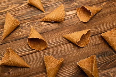 high angle view tasty waffle