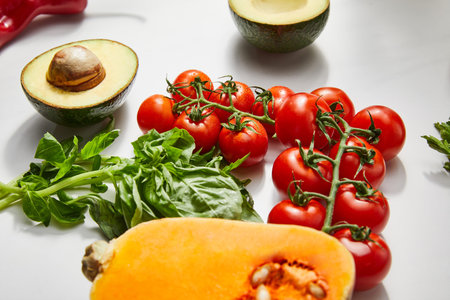 selective focus pumpkin cherry tomatoes