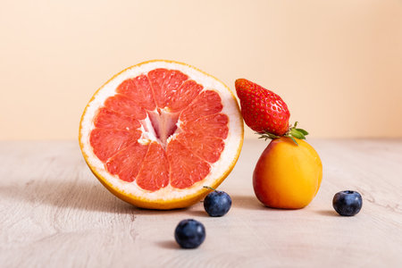 fruit composition berries grapefruit apricot