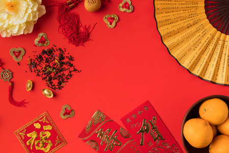 chinese decorations and tangerines